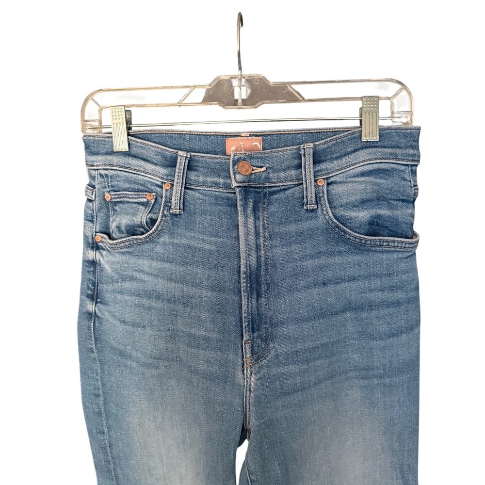 Mother Denim The Rambler Zip Flood Womens High-Waisted Blue Denim Jeans in Out o - Picture 4 of 9